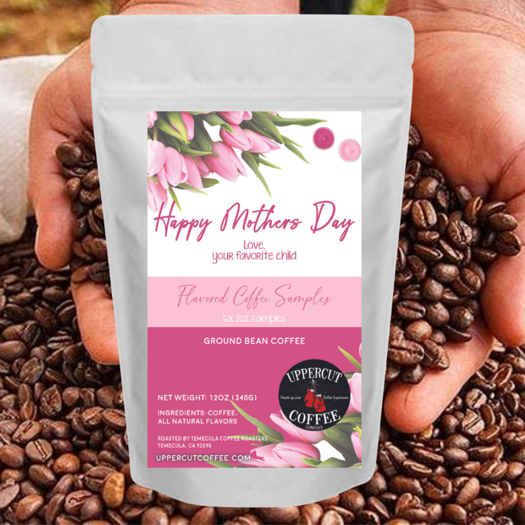 UPPER CUT FLAVORED COFFEE SAMPLER IN SPECIAL MOM'S PACKAGING